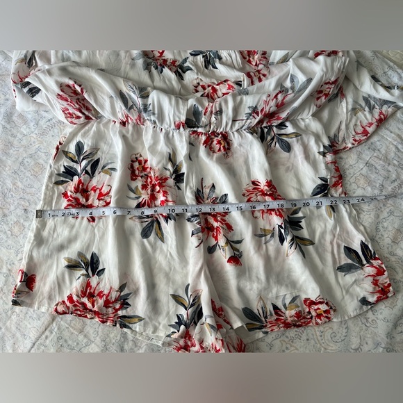 Red and White Ruched Asymmetrical Sundress,jumpsuit - Picture 6 of 14